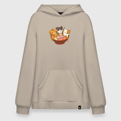 Худи SuperOversize хлопок Kawaii Cat Ramen