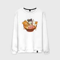 Мужской свитшот хлопок Kawaii Cat Ramen