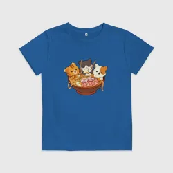 Детская футболка хлопок Kawaii Cat Ramen