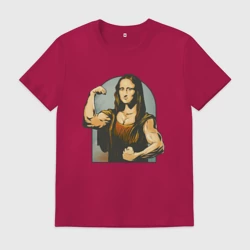 Мужская футболка хлопок Мона Лиза и бодибилдинг