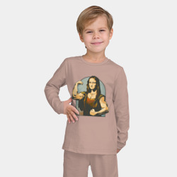 Детская пижама с лонгсливом хлопок Мона Лиза и бодибилдинг - фото 2