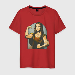 Мужская футболка хлопок Мона Лиза и бодибилдинг