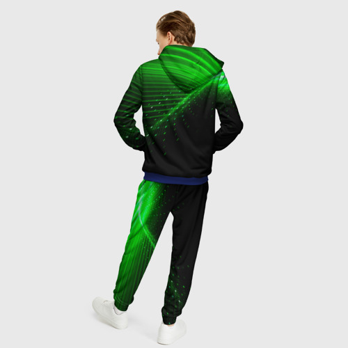 Мужской костюм с толстовкой 3D Renault green, цвет синий - фото 4