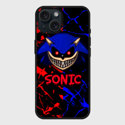 Чехол силиконовый для Apple iPhone 15 матовый Sonic EXE Dark sonic