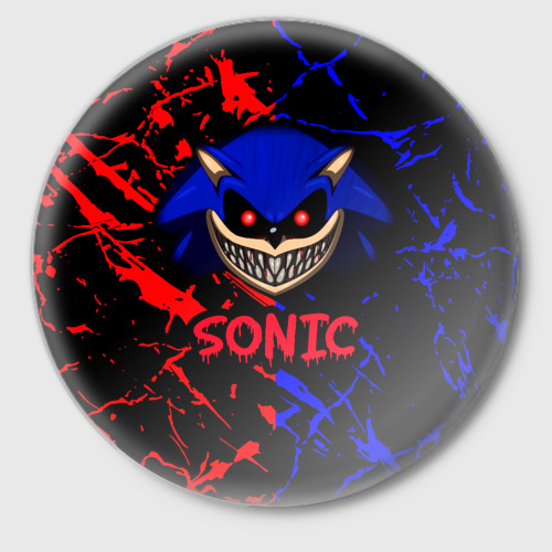 Значок с принтом Sonic EXE Dark sonic, вид спереди №1