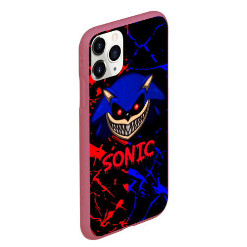 Чехол для iPhone 11 Pro Max матовый Sonic EXE Dark sonic, цвет малиновый - фото 3