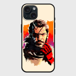 Чехол силиконовый для Apple iPhone 15 матовый Босс с повязкой