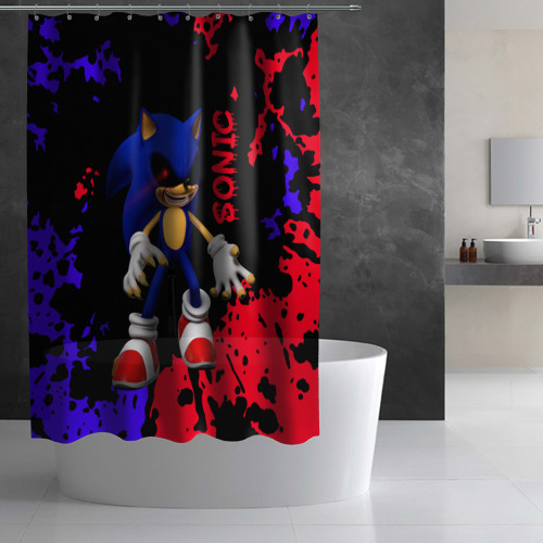 Штора 3D для ванной Соник екзе Sonic exe - фото 2