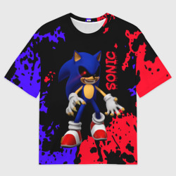 Женская футболка oversize 3D Соник екзе Sonic exe
