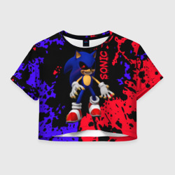 Женская футболка Crop-top 3D Соник екзе Sonic exe