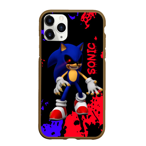 Чехол для iPhone 11 Pro Max матовый Соник екзе Sonic exe, цвет коричневый