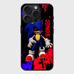 Чехол силиконовый для Apple iPhone 15 Pro матовый Соник екзе Sonic exe
