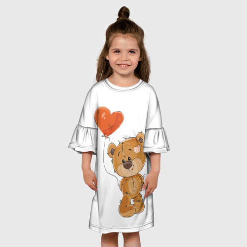 Детское платье 3D Мишутка с шариком, цвет 3D печать - фото 4