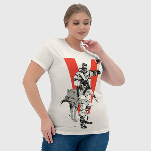 Женская футболка 3D Биг Босс с волком, цвет 3D печать - фото 6