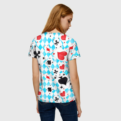 Женская футболка 3D с принтом Карты в воздухе, вид сзади #2