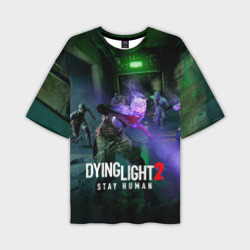 Мужская футболка oversize 3D Dying Light: Stay Human - логово зомби