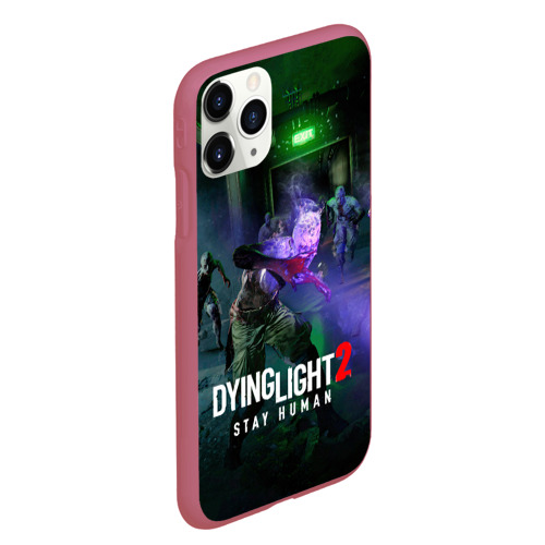 Чехол для iPhone 11 Pro Max матовый Dying Light: Stay Human - логово зомби, цвет малиновый - фото 3