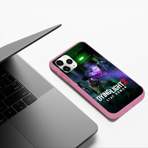 Чехол для iPhone 11 Pro Max матовый Dying Light: Stay Human - логово зомби, цвет малиновый - фото 5