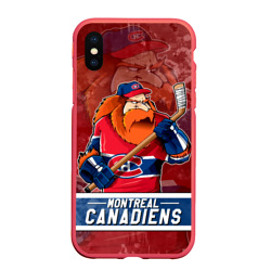 Чехол для iPhone XS Max матовый Монреаль Канадиенс, Montreal Canadiens Маскот