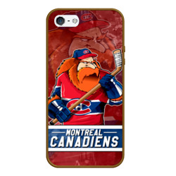 Чехол для iPhone 5/5S матовый Монреаль Канадиенс, Montreal Canadiens Маскот