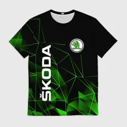 Мужская футболка 3D Шкода, Skoda, Геометрия