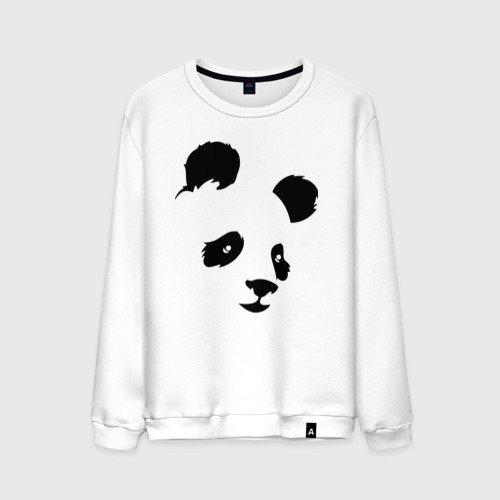 Мужской свитшот хлопок с принтом Прикольная милая панда, вид спереди #2