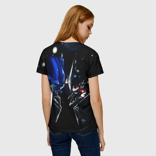 Женская футболка 3D с принтом Тансформеры Оптимус и Мегатрон 2022, вид сзади #2