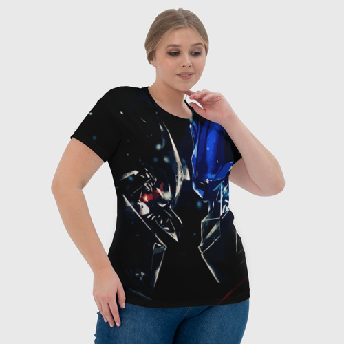 Женская футболка 3D с принтом Тансформеры Оптимус и Мегатрон 2022, фото #4