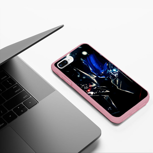 Чехол для iPhone 7Plus/8 Plus матовый Тансформеры Оптимус и Мегатрон 2022, цвет баблгам - фото 5