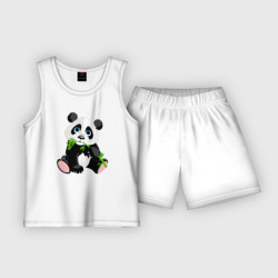 Детская пижама с шортами хлопок Забавный медвежонок Панда