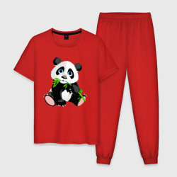 Мужская пижама хлопок Забавный медвежонок Панда