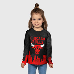 Детский лонгслив 3D Chicago Bulls, Чикаго Буллз Город - фото 2