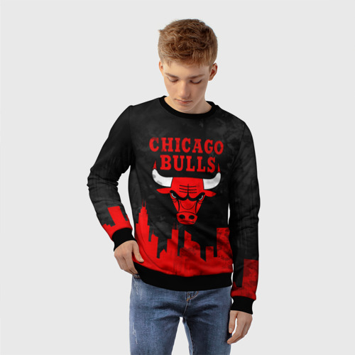 Детский свитшот 3D Chicago Bulls, Чикаго Буллз Город, цвет 3D печать - фото 3