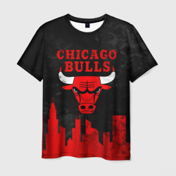 Футболка 3D Chicago Bulls, Чикаго Буллз Город (Мужская)