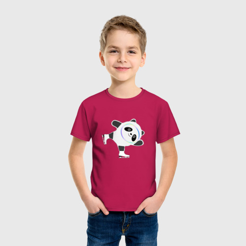 Детская футболка хлопок Китайское фигурное катание, цвет маджента - фото 3