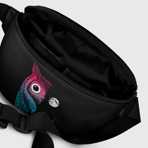 Поясная сумка 3D с принтом Ночная сова | Градиент, фото #6