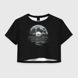Женская футболка Crop-top 3D Лунная пластинка винила