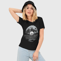Женская футболка 3D Slim Лунная пластинка винила - фото 2