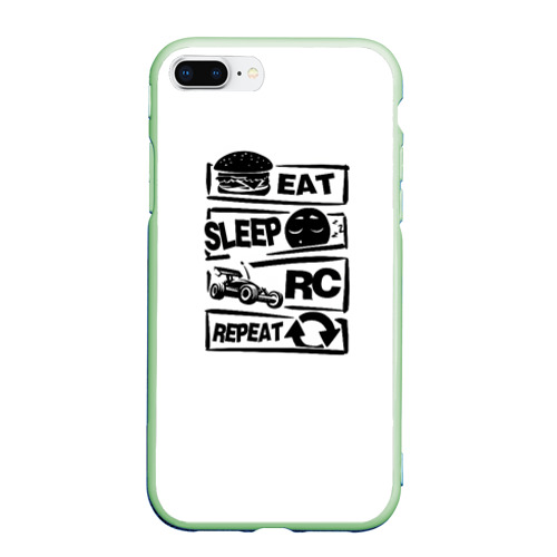 Чехол для iPhone 7Plus/8 Plus матовый Eat Sleep Repeat RC, цвет салатовый