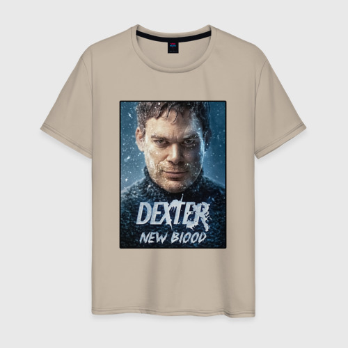 Мужская футболка хлопок Dexter New Blood Декстер Новая Кровь, цвет миндальный