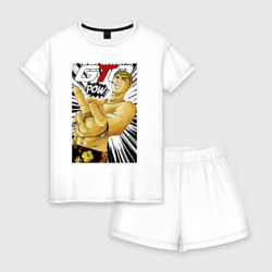 Женская пижама с шортиками хлопок Onizuka fuck pow