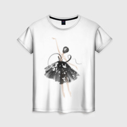 Женская футболка 3D Девушка балерина