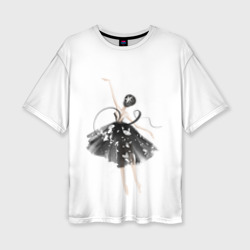Женская футболка oversize 3D Девушка балерина