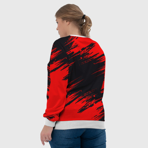 Женский свитшот 3D Красная краска брызги, цвет 3D печать - фото 7