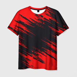 Мужская футболка 3D Красная краска брызги