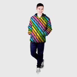 Мужская куртка 3D Радужные полосы микс - фото 2