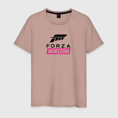 Мужская футболка хлопок Forza Horizon | Форза Лого, цвет пыльно-розовый