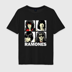 Мужская футболка хлопок Oversize Ramones, Рамонес Портреты