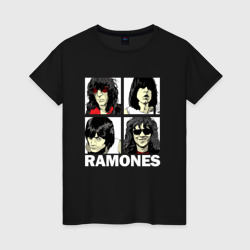 Женская футболка хлопок Ramones, Рамонес Портреты