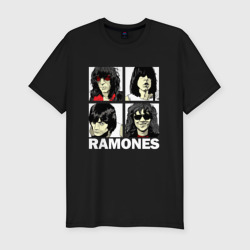 Мужская футболка хлопок Slim Ramones, Рамонес Портреты